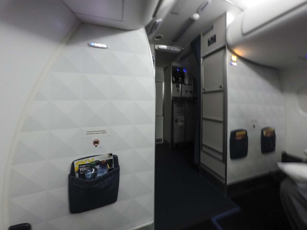 Delta Connection Embraer 175 first class bulkhead wall