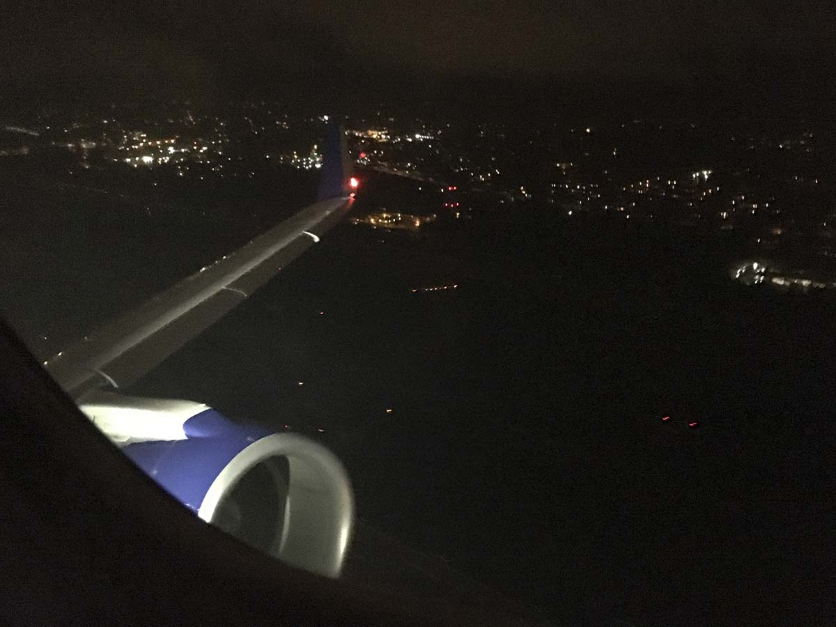 Taking off from the Seattle Tacoma airport at night in a delta connection embraer 175