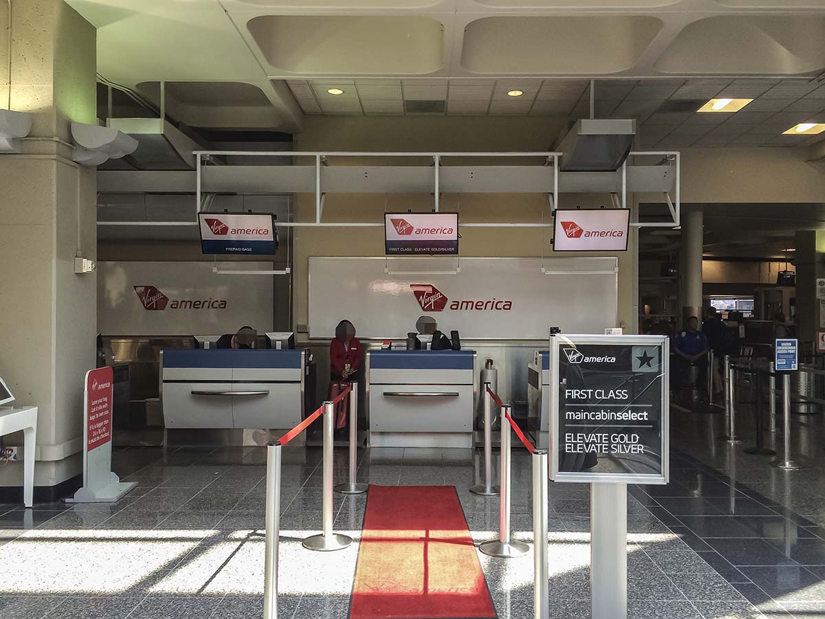 Virgin America check-in counter terminal 2 east San Diego airport