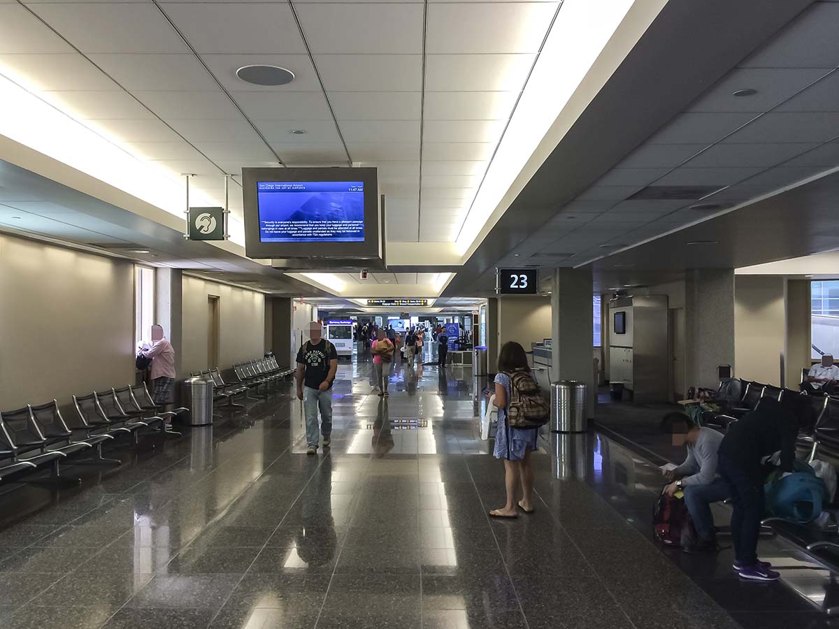Inside Terminal 2 East near gate 23 San Diego airport