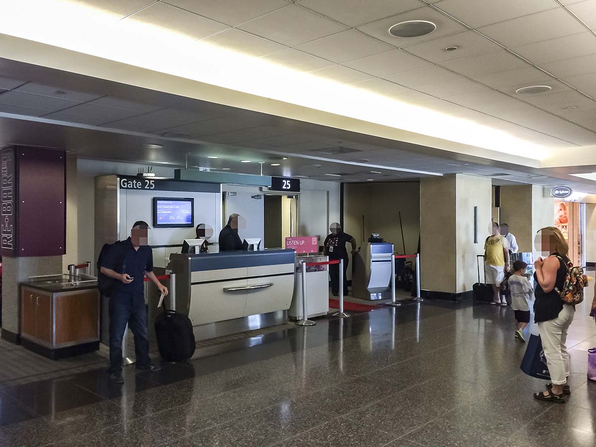 Virgin america flight boarding at gate 25 San Diego airport
