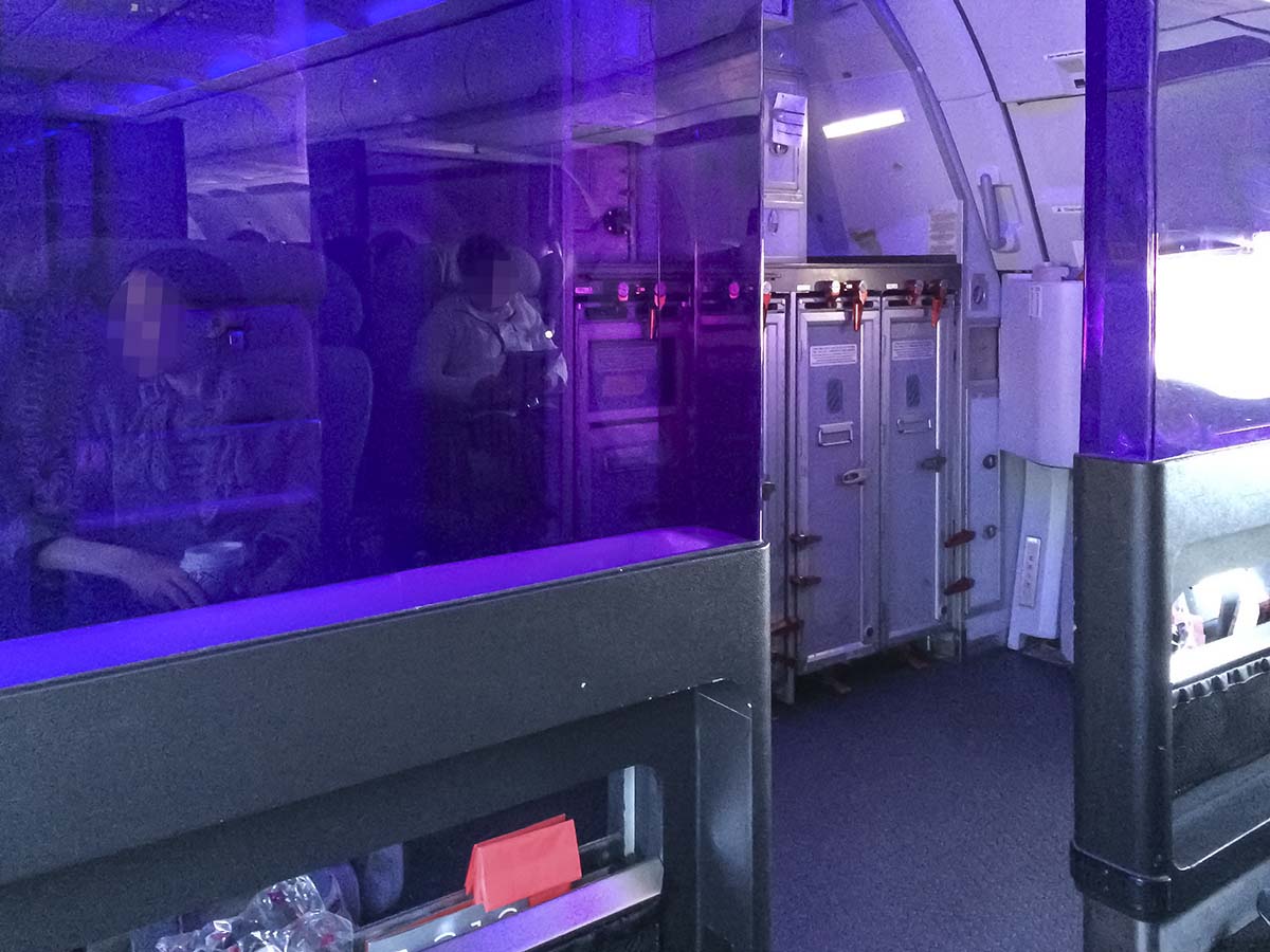 Virgin America A319 first class bulkhead row wall