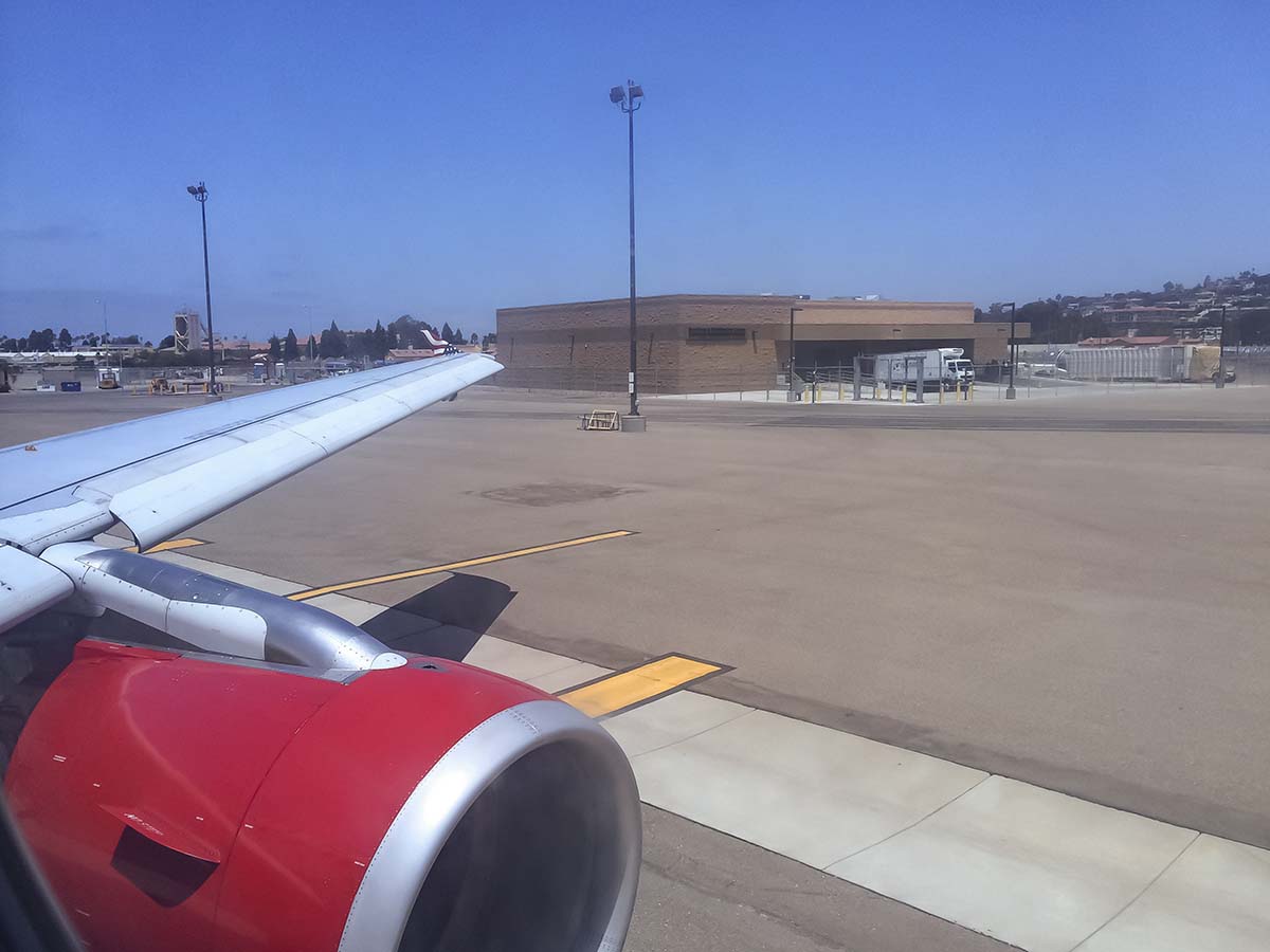 Virgin America A319 taxiing out for departure San Diego airport
