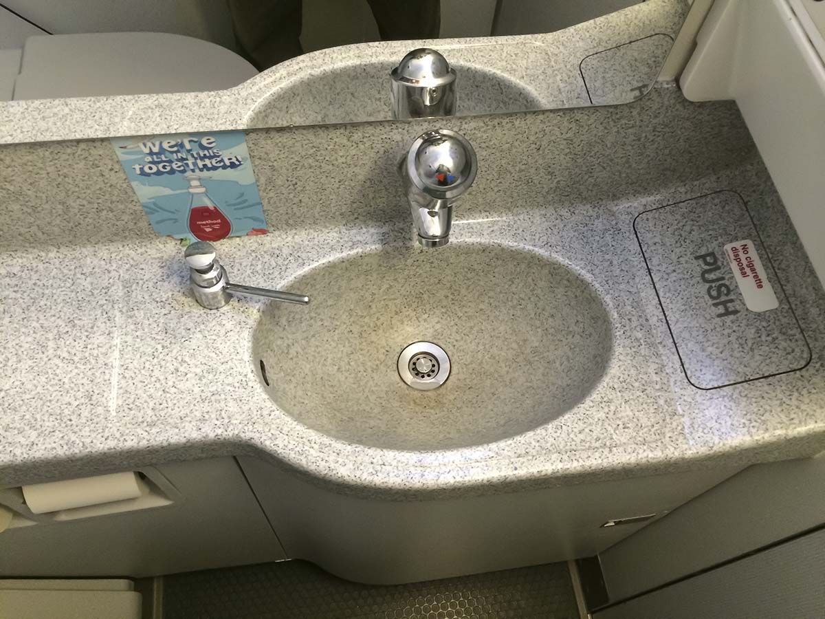 Virgin America A319 first class first class lavatory sink