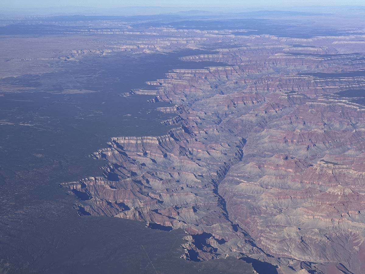 Flying over the Grand Canyon on a clear day in February 2026