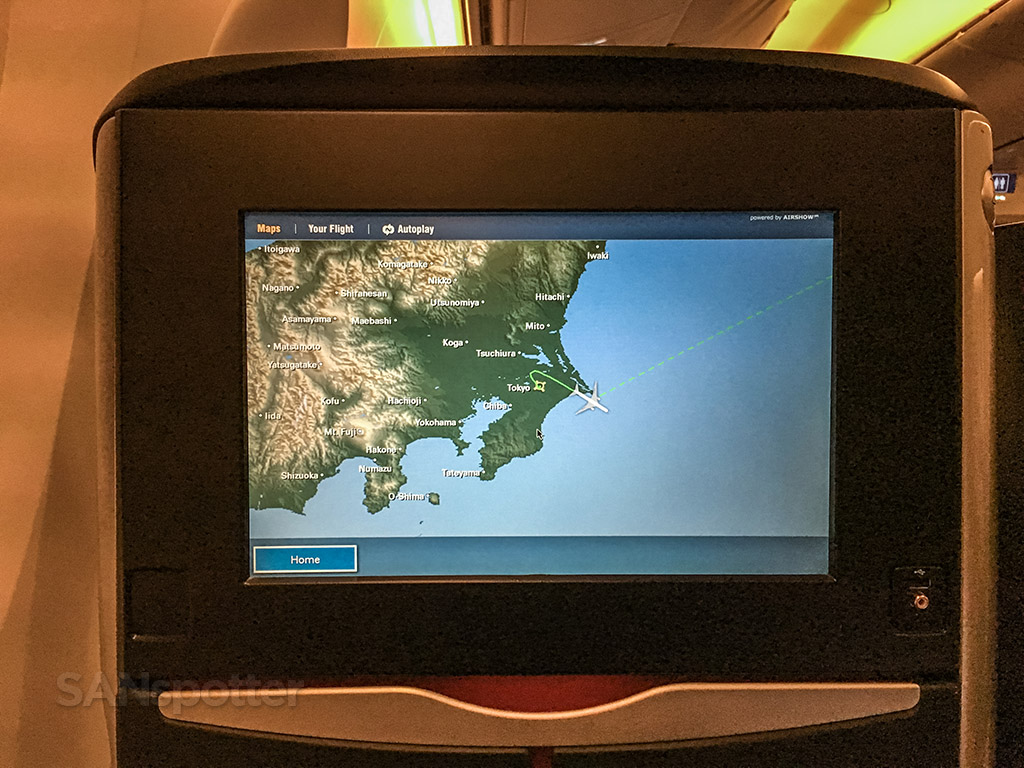 Watching the in-flight map just moments after take off from NRT in Japan Airlines 787-8 Shell Flat Neo business class